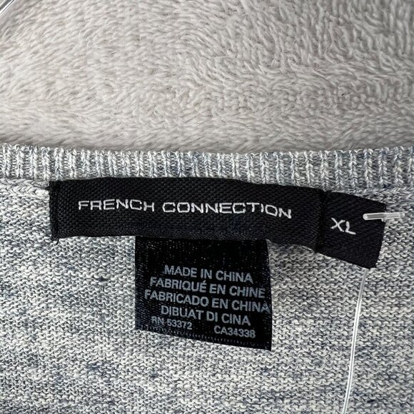 French Connection Sweater Mens XL Cotton Linen Lightweight V Neck - Picture 3 of 8